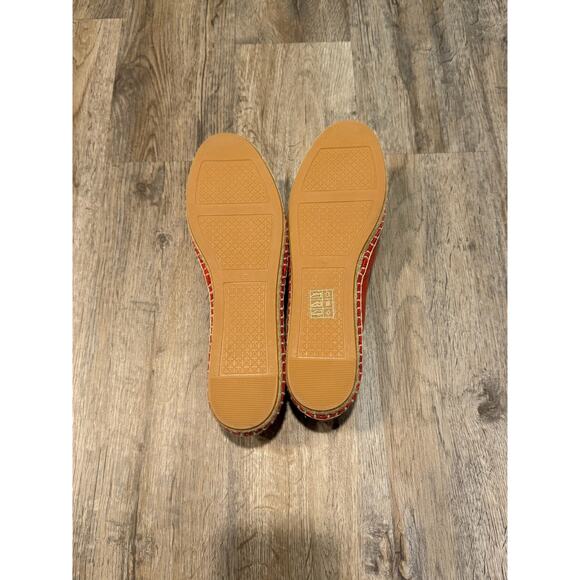 Tory Burch Womens Red Ines Espadrille Flats Size 10.5 - Picture 5 of 8